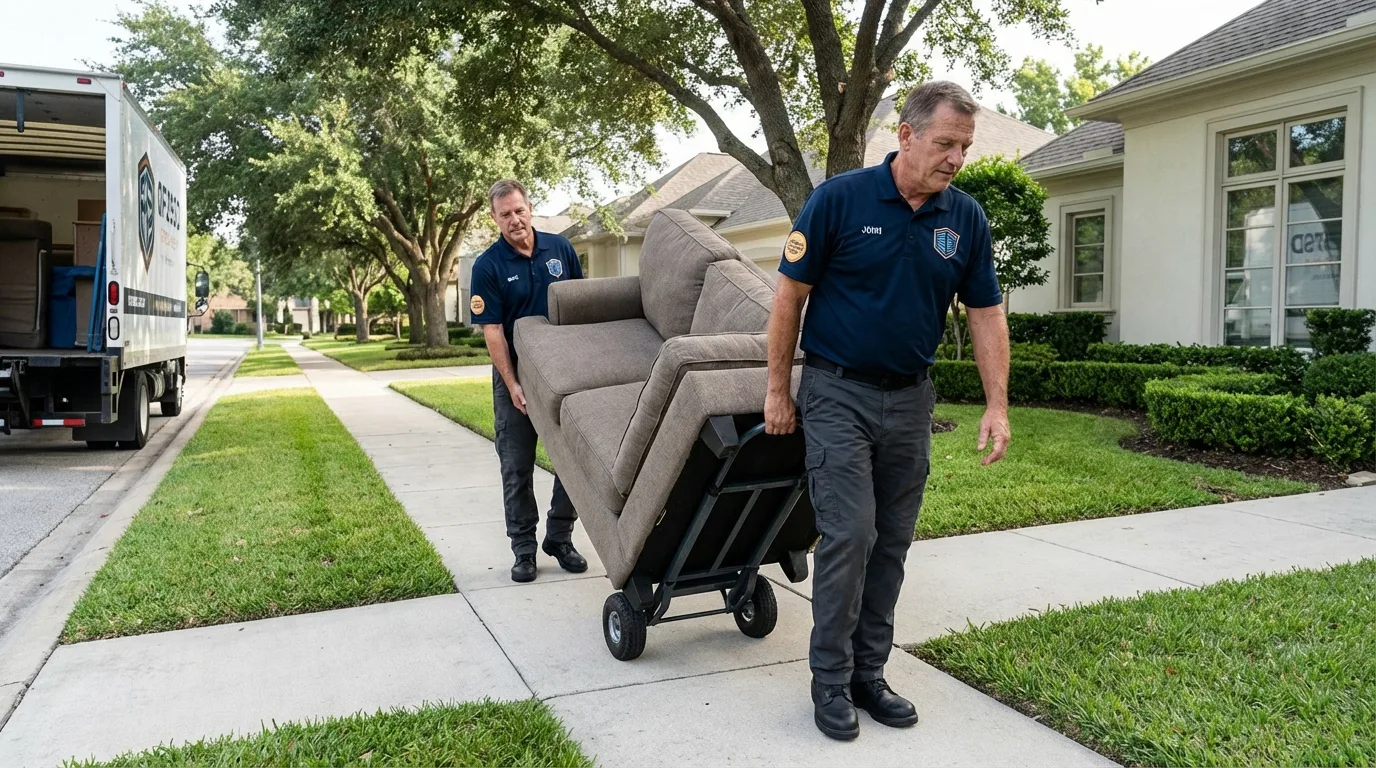 Local residential moving crew loading furniture in Somersworth, NH