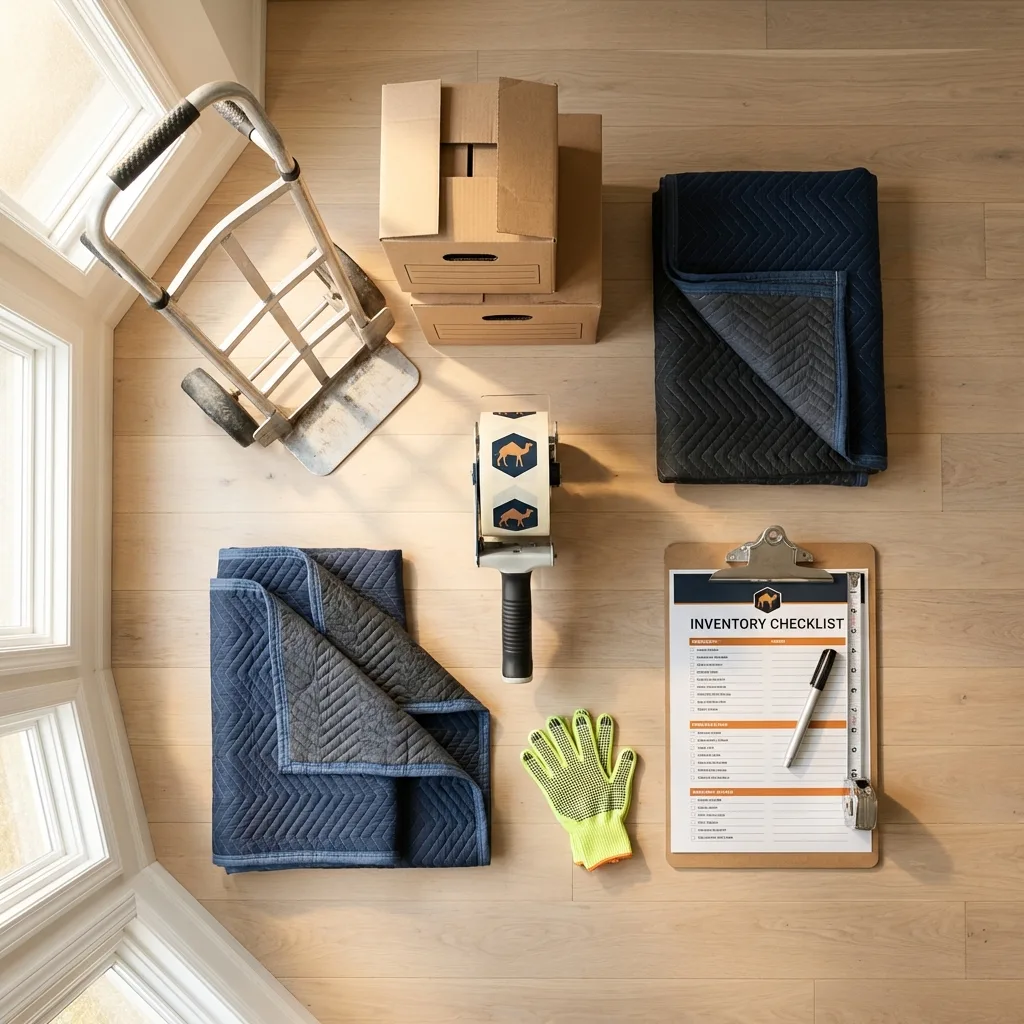 Professional moving supplies and packing materials layout for Somersworth residential relocations